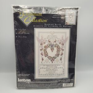 Vintage Janlynn Platinum Wedding Doves Counted Cross Stitch Kit 80-438 NEW